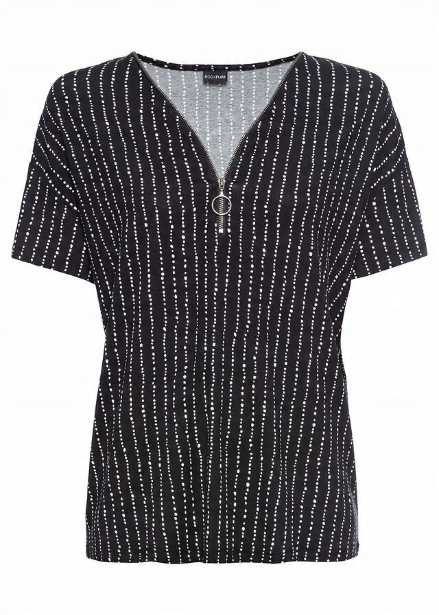 AG7534 t-shirt damski z zamkiem wzory r.32/34