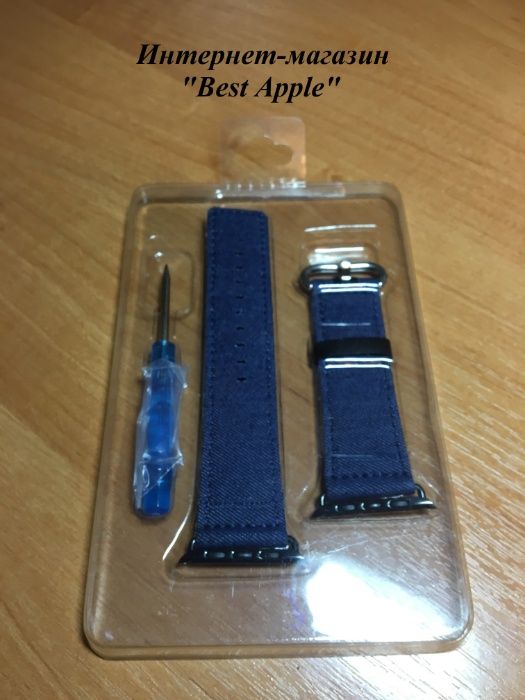 Ремешок-браслет из Джинсовой ткани стиль “Denim Casual” для AppleWATСH