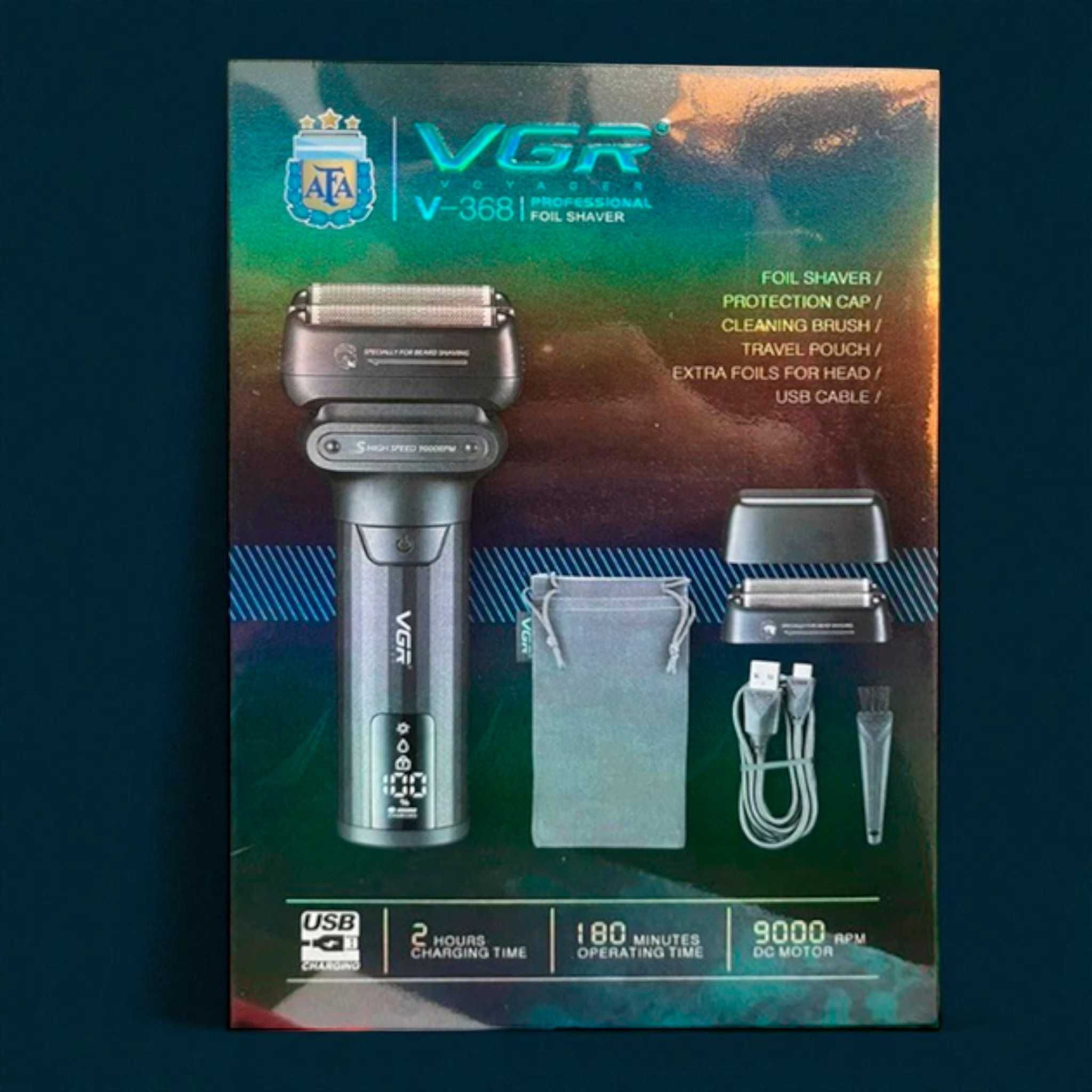 Электробритва VGR V-368 шейвер двойное лезвие триммер IPX6 LED-дисплей