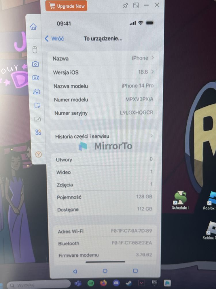 iPhone 14 Pro 128GB uszkodzony ekran i plecki, reszta sprawna