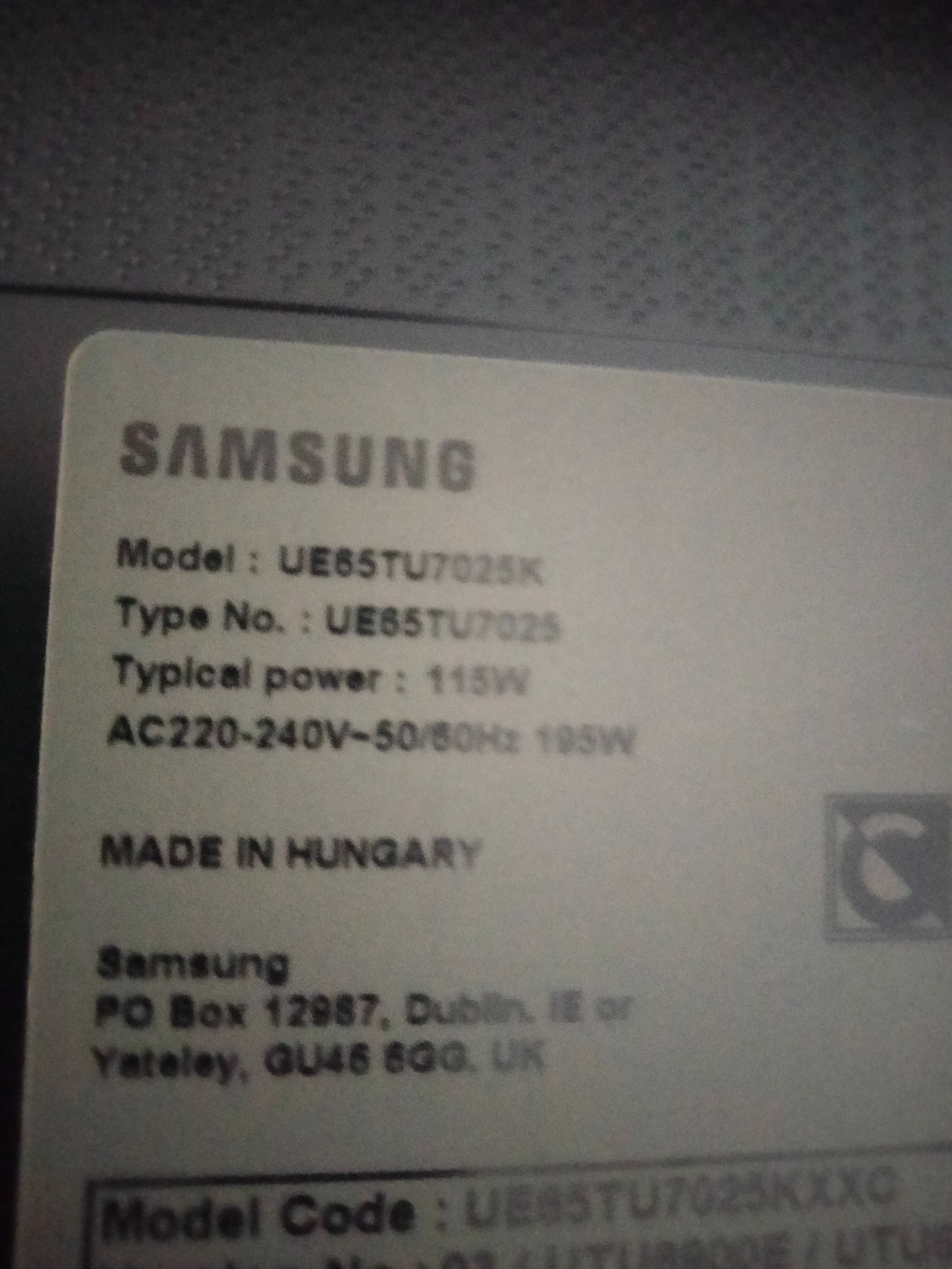 Tv Samsung Smart TV. com um painel LCD de resolução 4K, com 65''