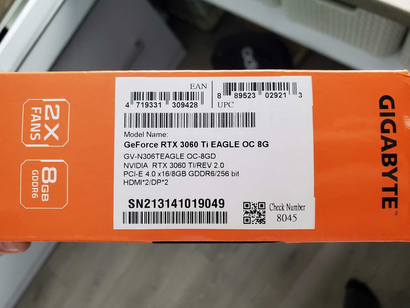 Gigabyte RTX 3060 TI Eagle 8 GB OC (karta graficzna)