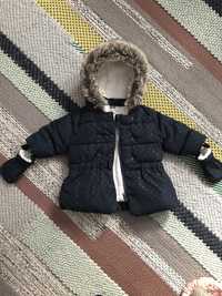Zimowa kurtka kurteczka dla dziewczynki rozmiar 71 TAO granatowa