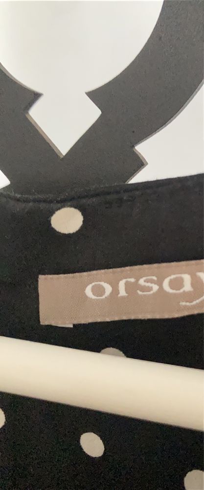 Sukienka wizytowa czarna w białe groszki Orsay