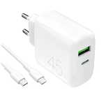 Ładowarka Puro Daily Prolite 45W USB-C USB-A Power Delivery z kablem U