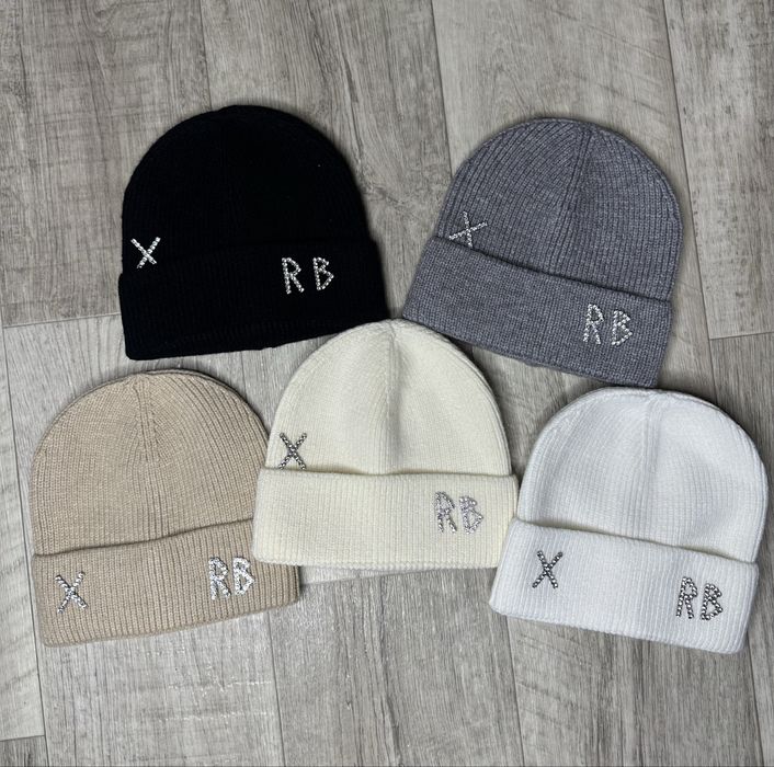 шапка Ruslan Baginskiy чорна, біла, молочна, сіра, шапка жіноча