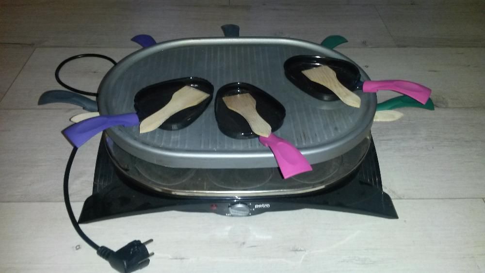 raclette + grill petra 8 osób + łopatki 5 poziomów regulacji temperatu