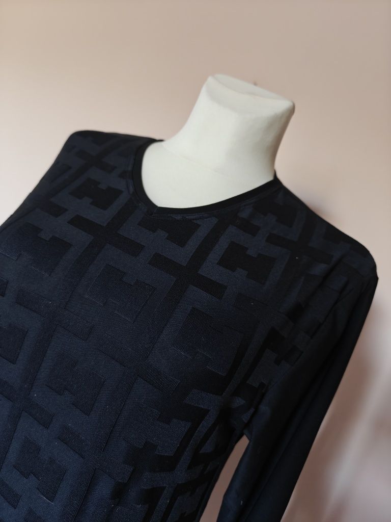 Bluzka sweter w stylu Versace czarna L 40 cyrkonie krysztalki