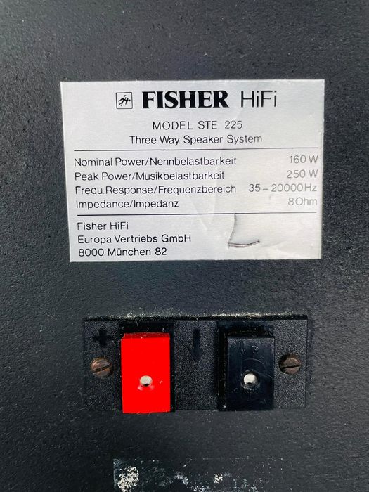 Kolumny Fisher STE 225 8ohm 160/250W 35-20kHz Dobór audio 4x20cm bass