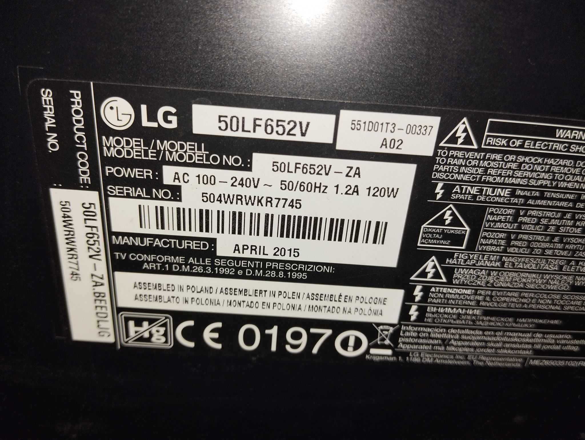 Telewizor LG 50  - SONY 50 i 32 cale  SMART 3D - uszkodzona matryca