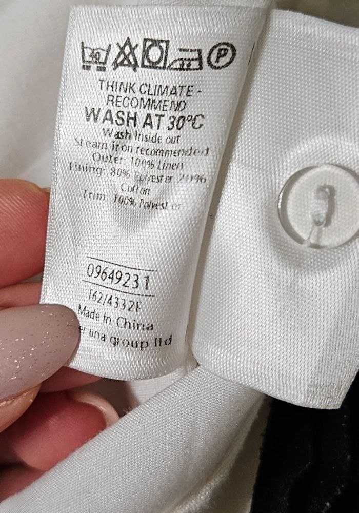 Белая летняя юбка из льна с вышивкой Marks&Spencer, р. XL/2XL
