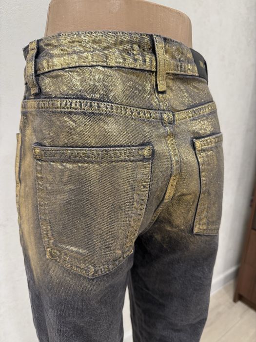 Джинсы ZARA черные с золотом размер 34