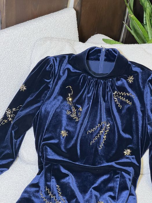 Екслюзив! Оксамитова сукня Valentino, вишиті сузірʼя, розмір М! Знижка