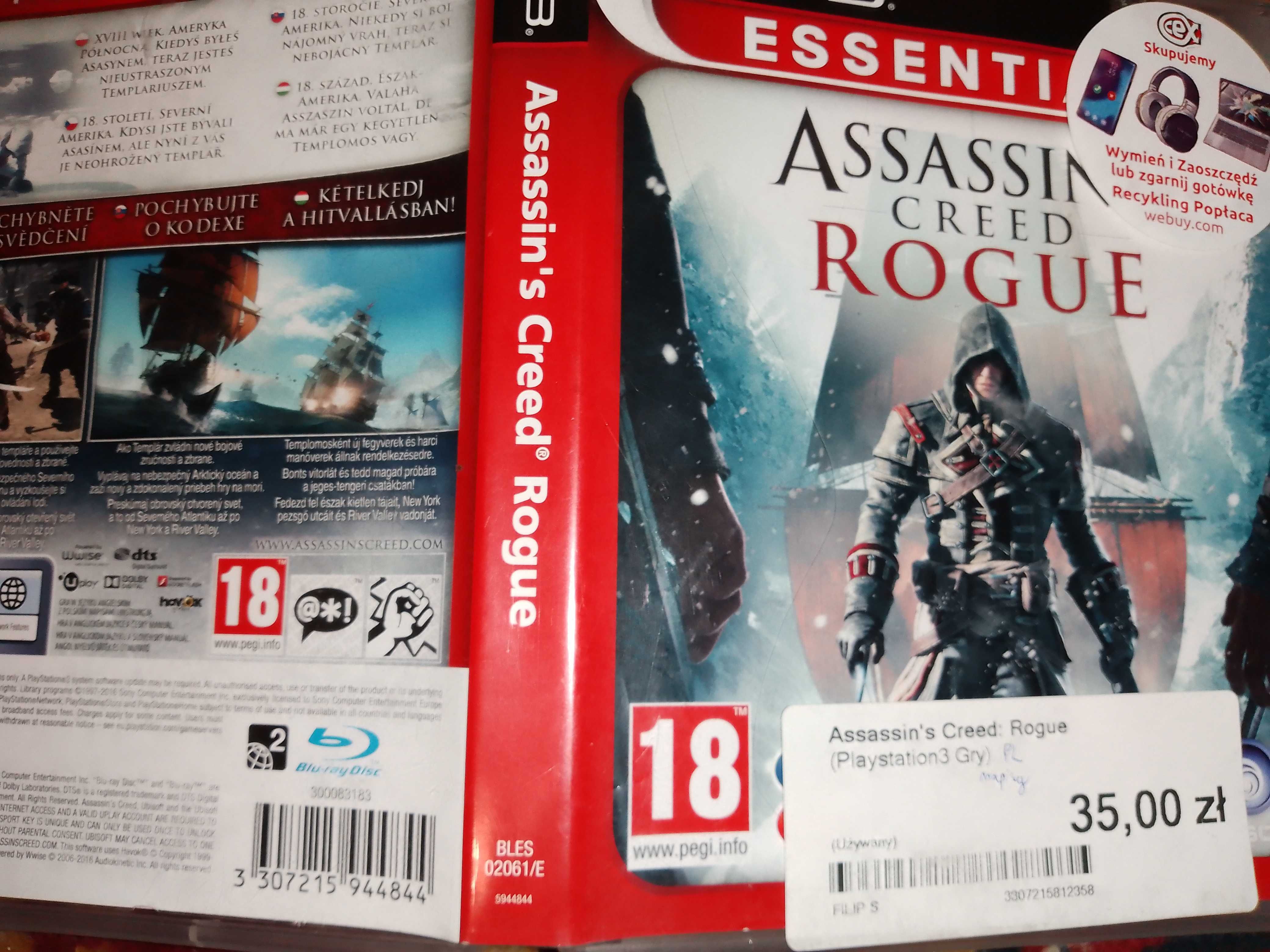 + Assassin's Creed Rogue PL + gra na PS3 polska wersja asasyn