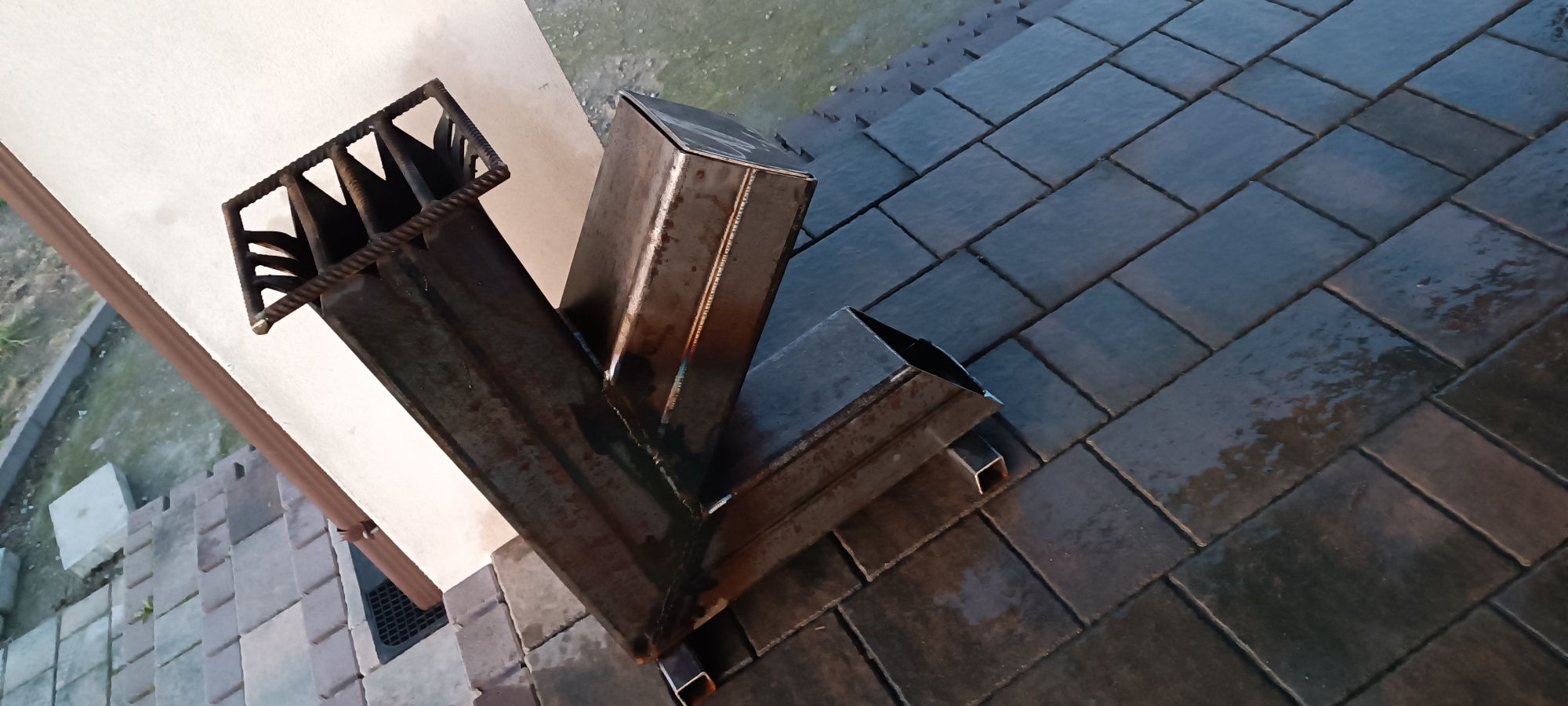 Piec rakietowy duży 150x150 profil  solidny z szufladą paleniskiem