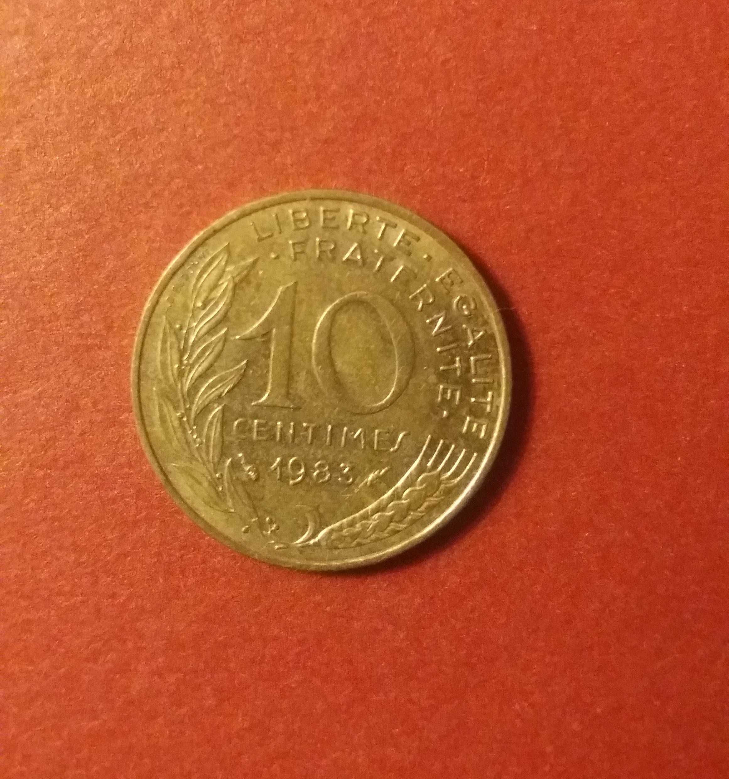 Francja - zestaw monet  frankowych - 10, 5, 1, 1/2 !