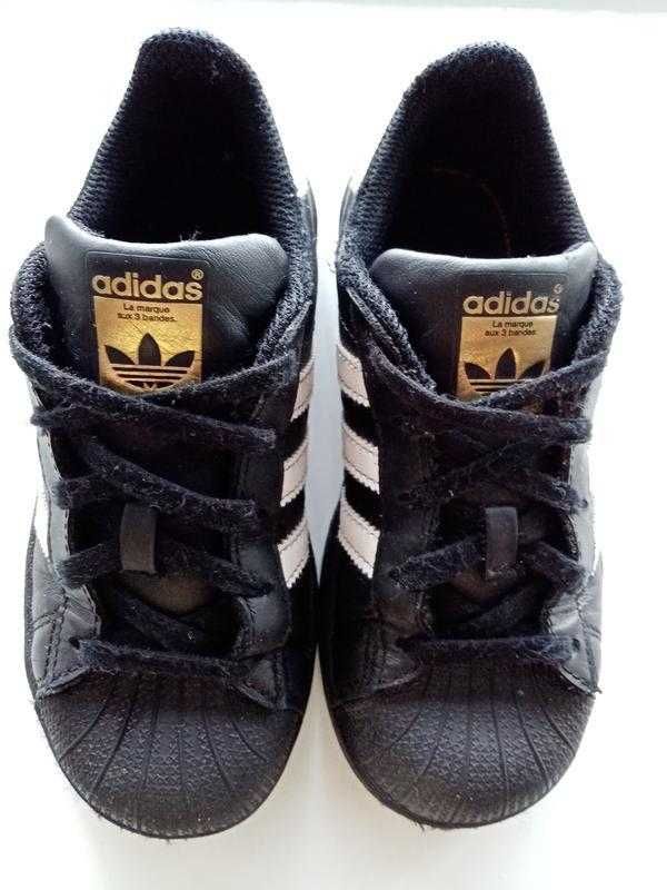 Кожаные кроссовки для мальчика Adidas Superstar Black оригинал
