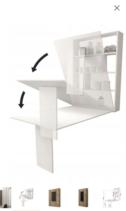 Biurko wiszące, składane; stół wiszący, składany