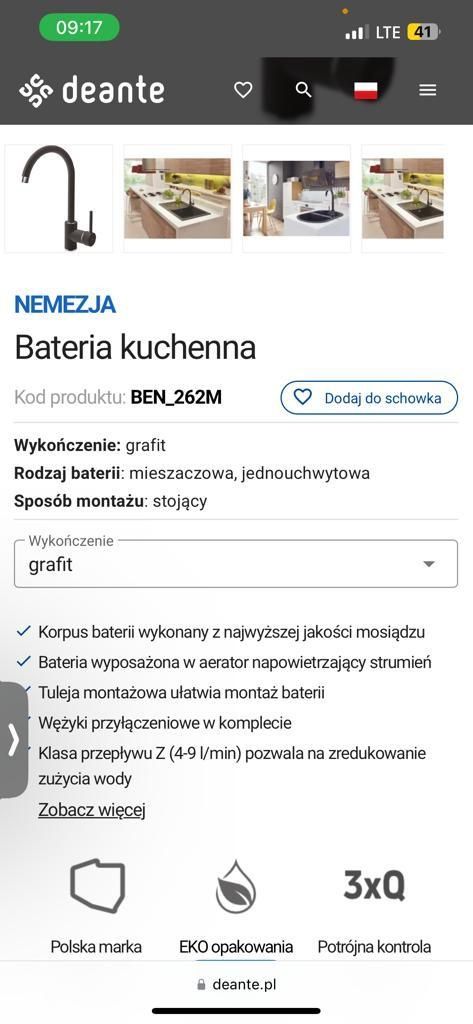 Bateria zlewozmywakowa Deante