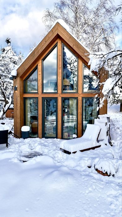 Domek w lesie z balią i sauną