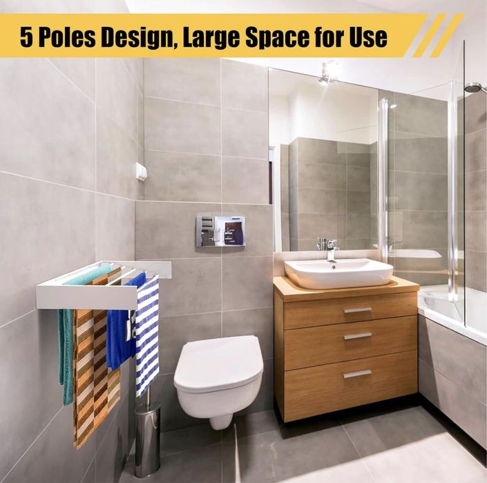 Nowy KENSBRO rozsuwany metalowy wieszak na ręczniki,suszarka,max 25 kg