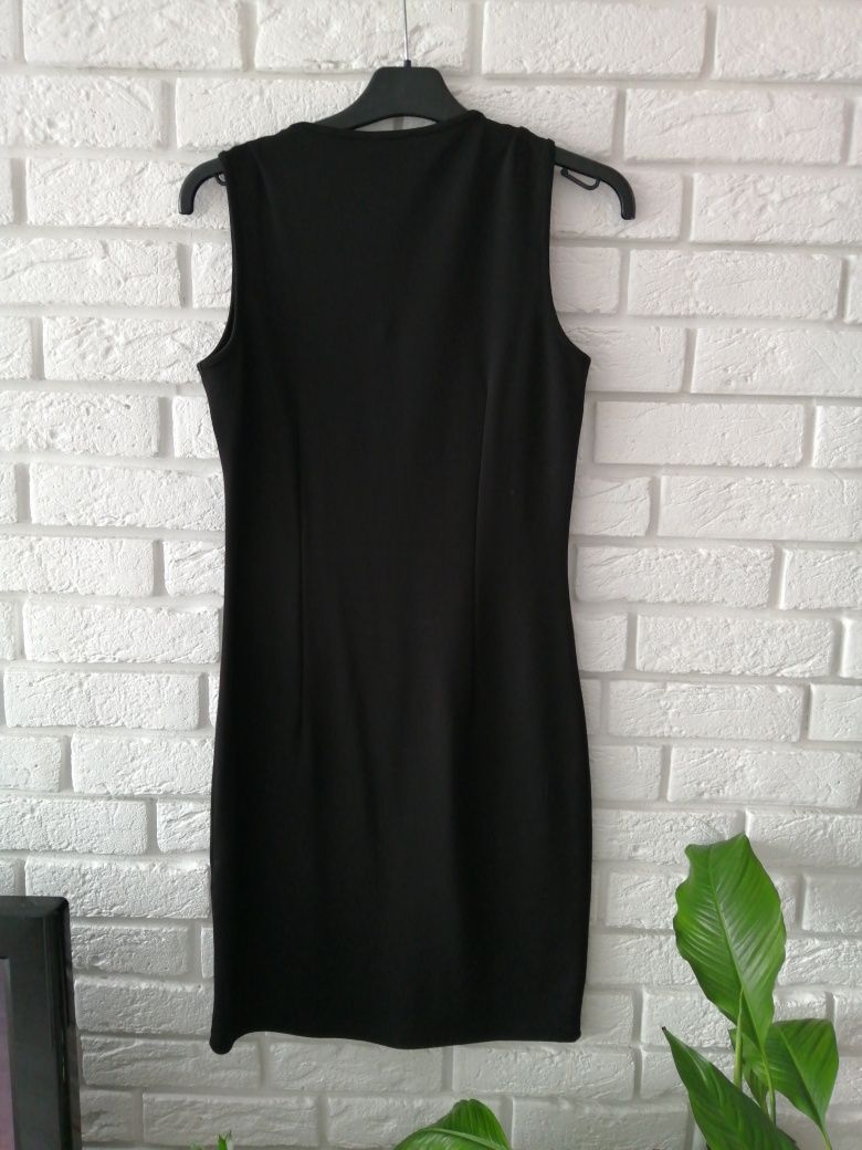 Sukienka elegancka, wizytowa, top secret r36, czarna, frędzle