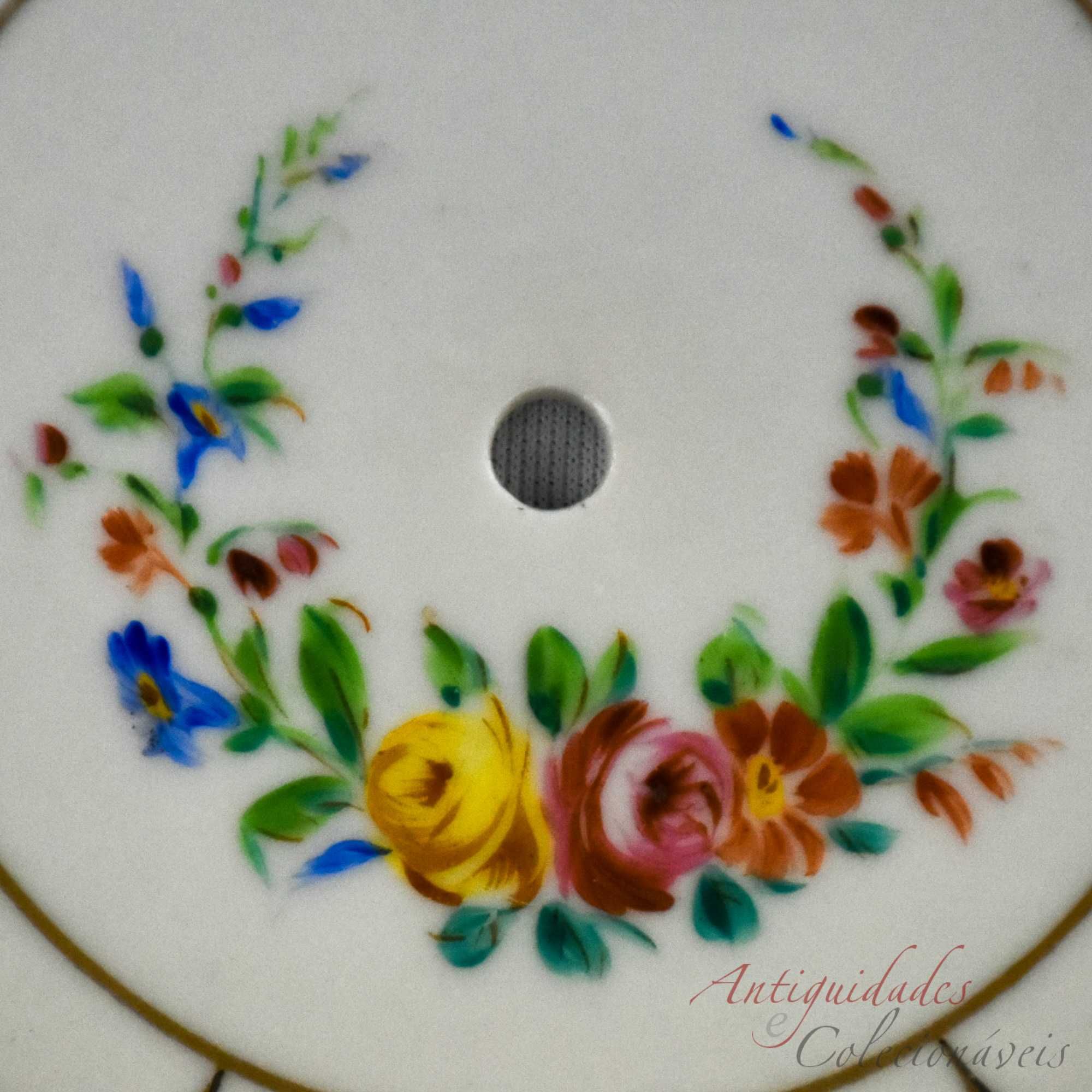 Mostrador de relógio em porcelana Artibus pintado à mão