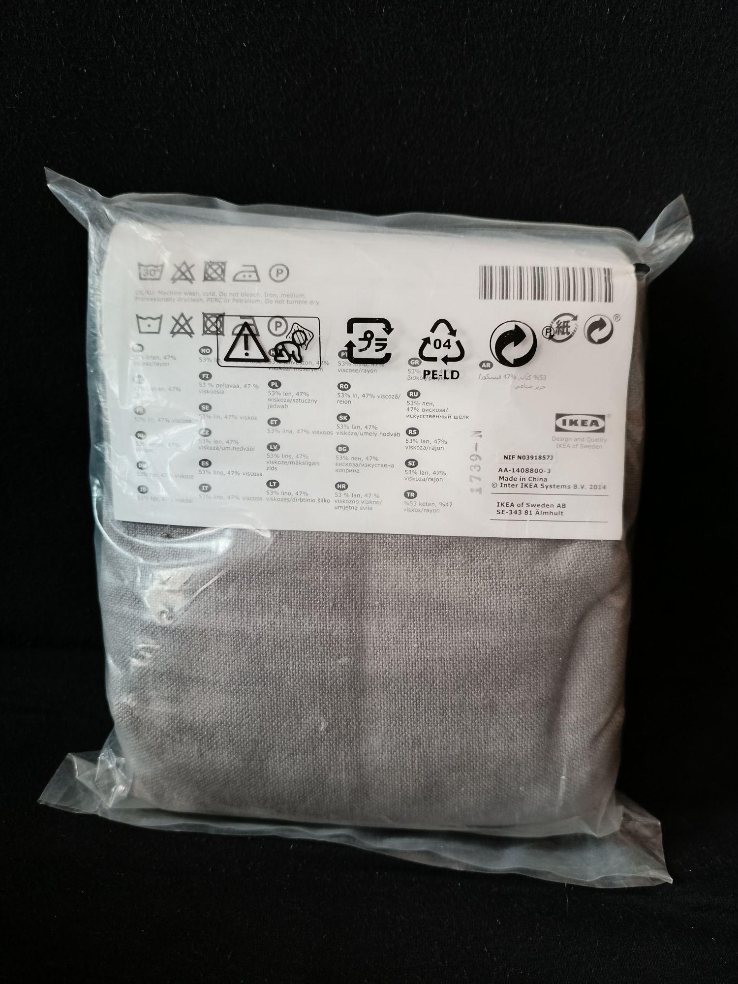 Ikea Henriksdal Pokrycie Krzesła Długie Risane Szary 503.016.37