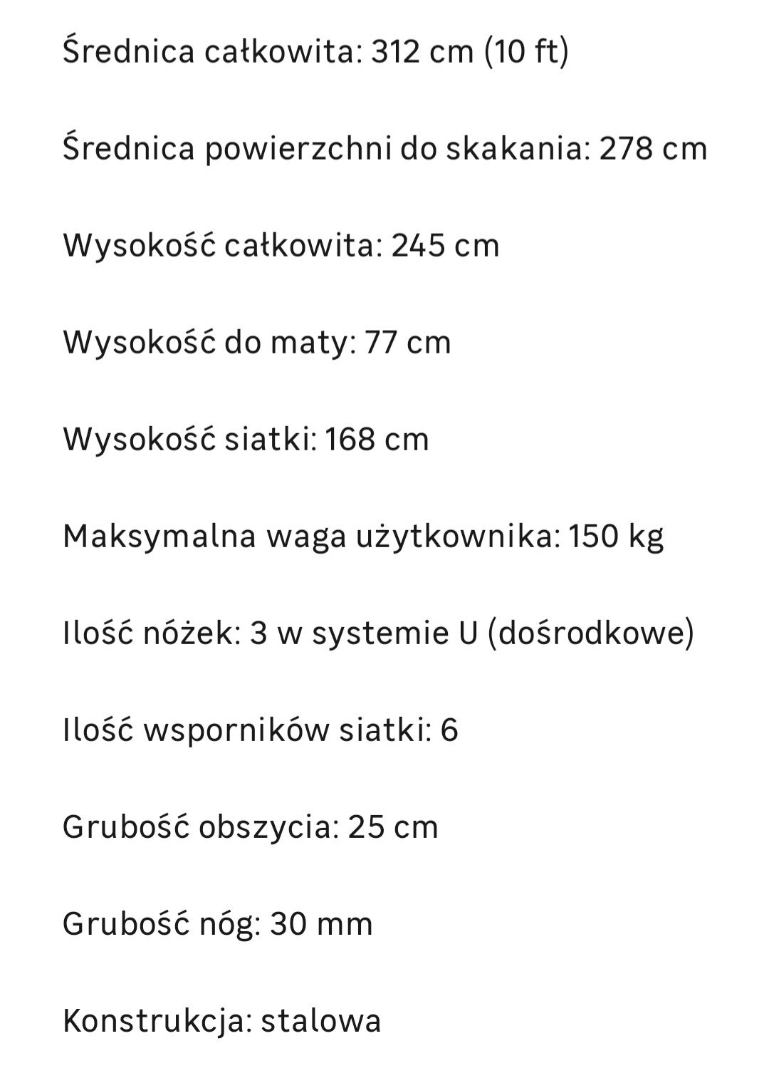 Trampolina wymiar 305