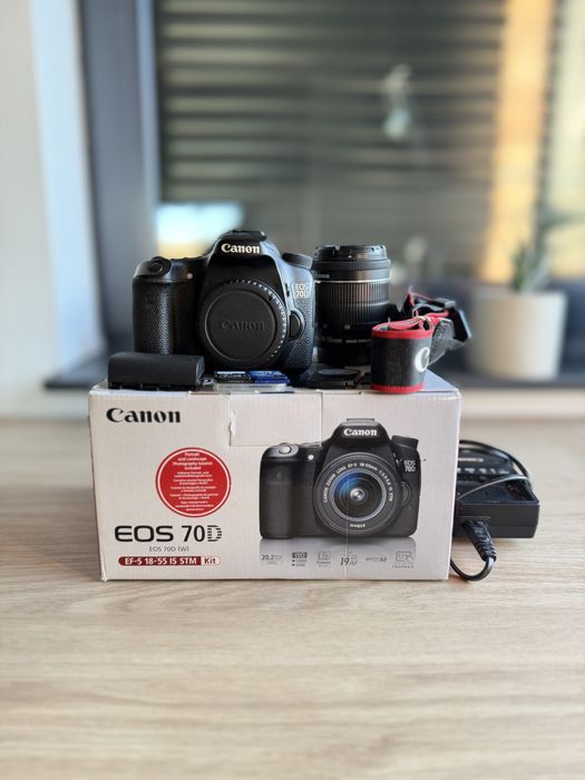 Aparat lustrzanka Canon EOS 70D body + obiektyw 18-55 mm STM zestaw