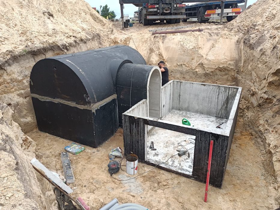 Piwnica betonowa ogrodowa ziemianka betonB30W8 schody tunel solidna