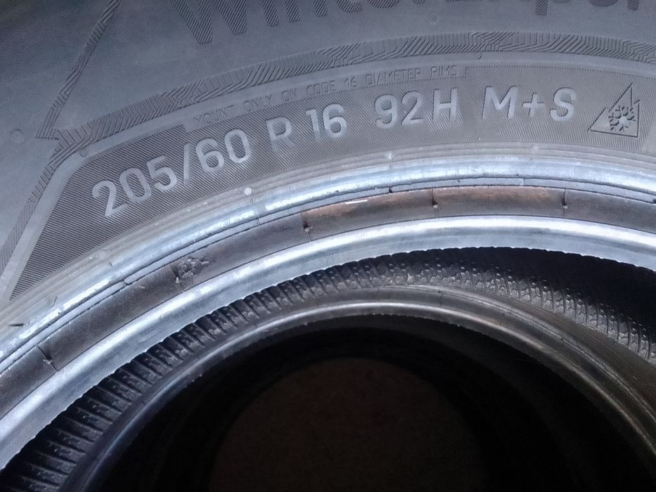 4 Opony zimowe 205/60r16 UNIROYAL 2022r 6.5-7.5mm