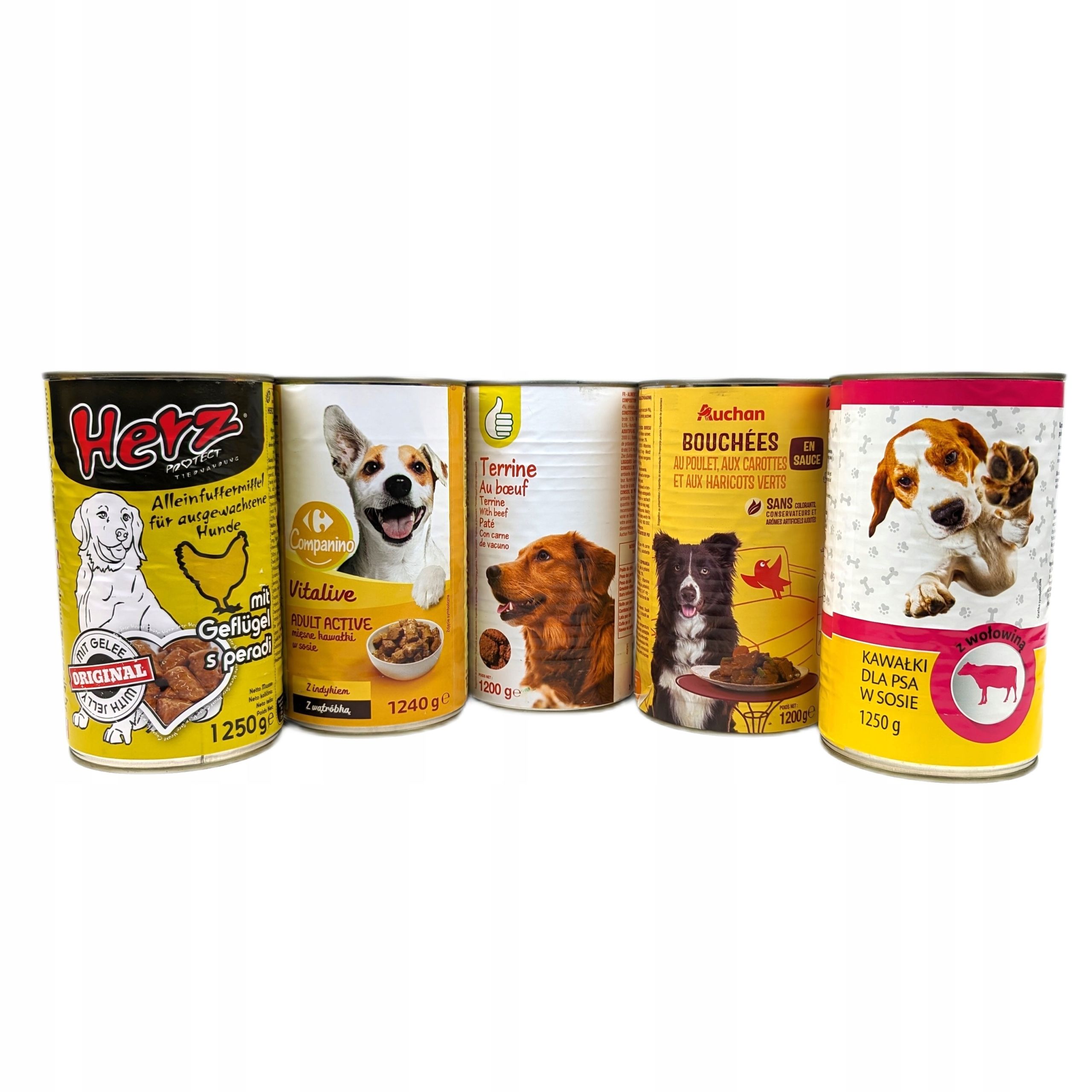 Puszka Mokra Karma Dla Psa Zestaw Mix Smaków 8Szt X 1250G