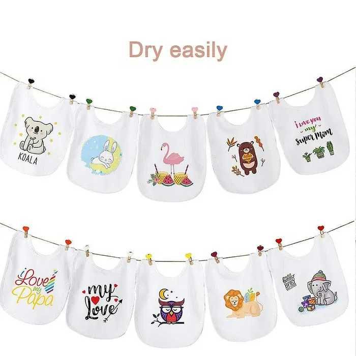 Śliniaki dla dzieci do malowania, zmywalne śliniaki dla dzieci