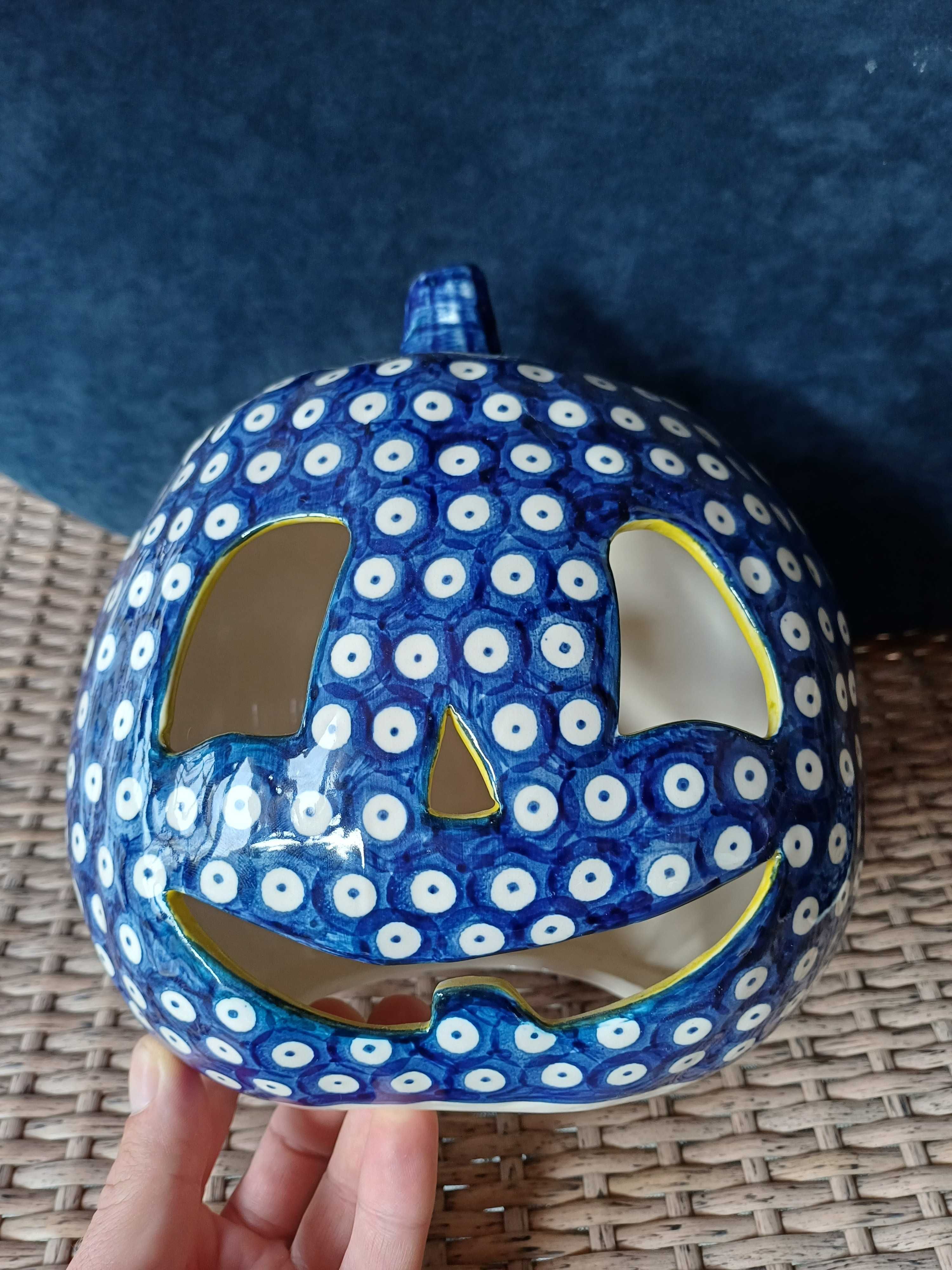 Ceramika Boleslawiec dynia lampion hallowen