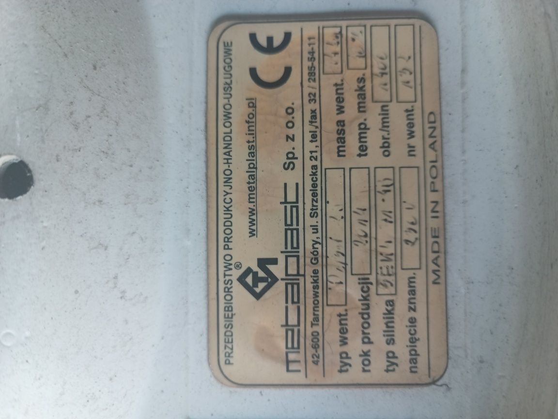 Wentylator metalplast. Wyciąg dachowy