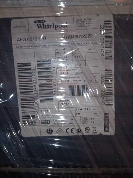 Zamrażarka 212 litrów - WHIRLPOOL AFG 6212 E-B