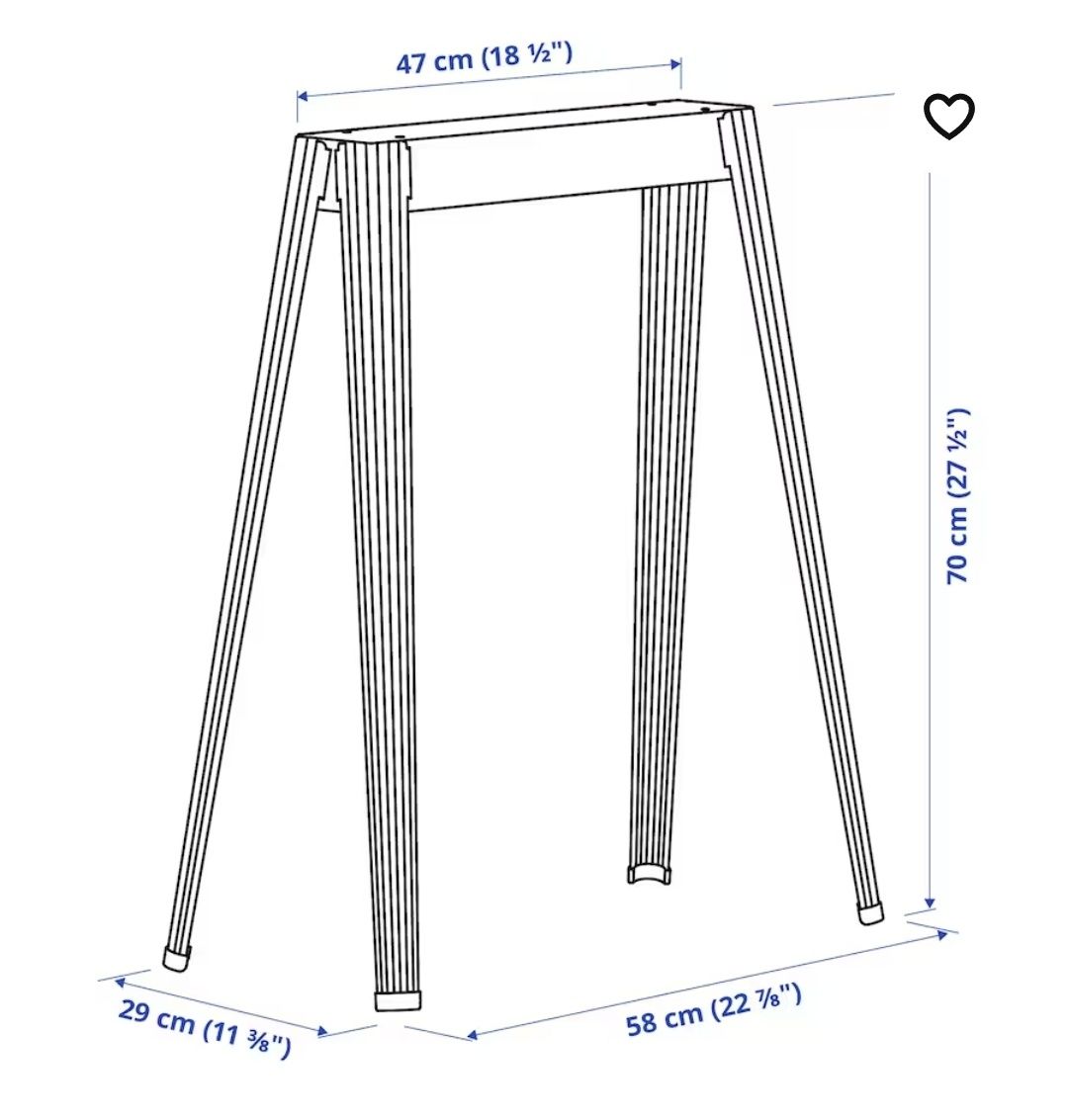 Kozioł/nogi metalowe do biurka/blatu 2 szt. Närspel IKEA