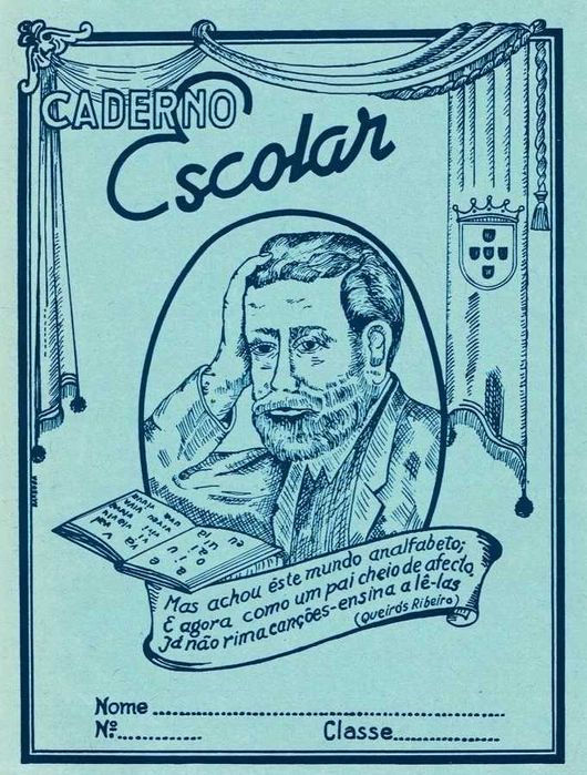 4 Cadernos escolares antigos - anos 60 - Queirós Ribeiro