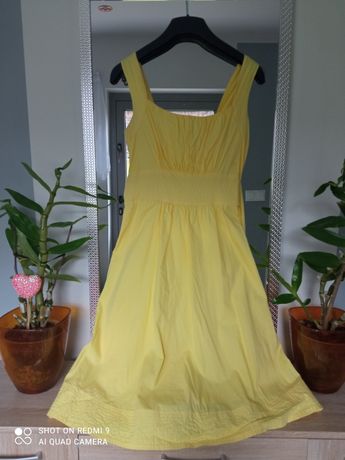Sukienka bawełniana żółta 38, 40 M L