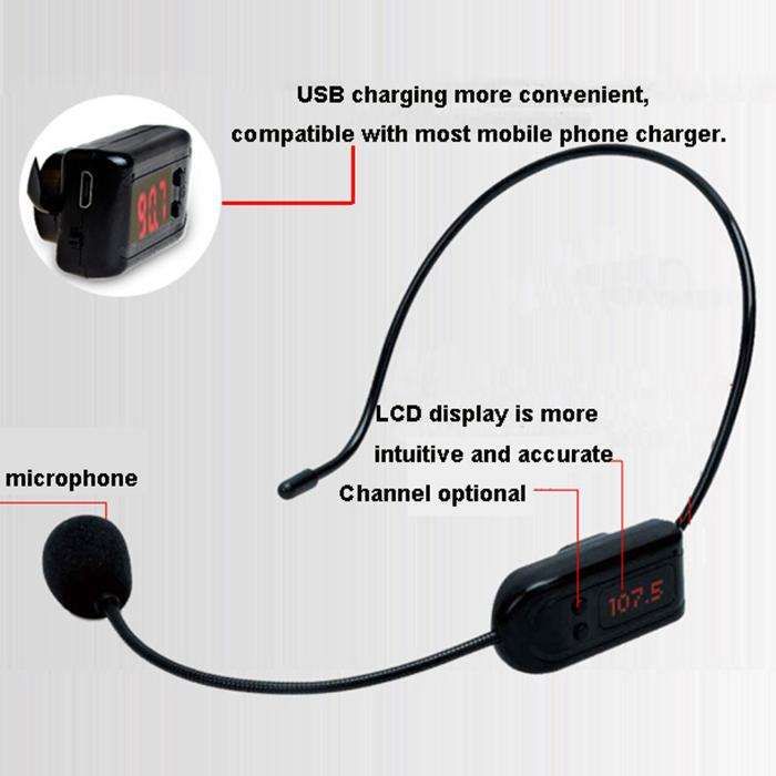 Microfone de Rádio para Altifalante FM Sem Fio.