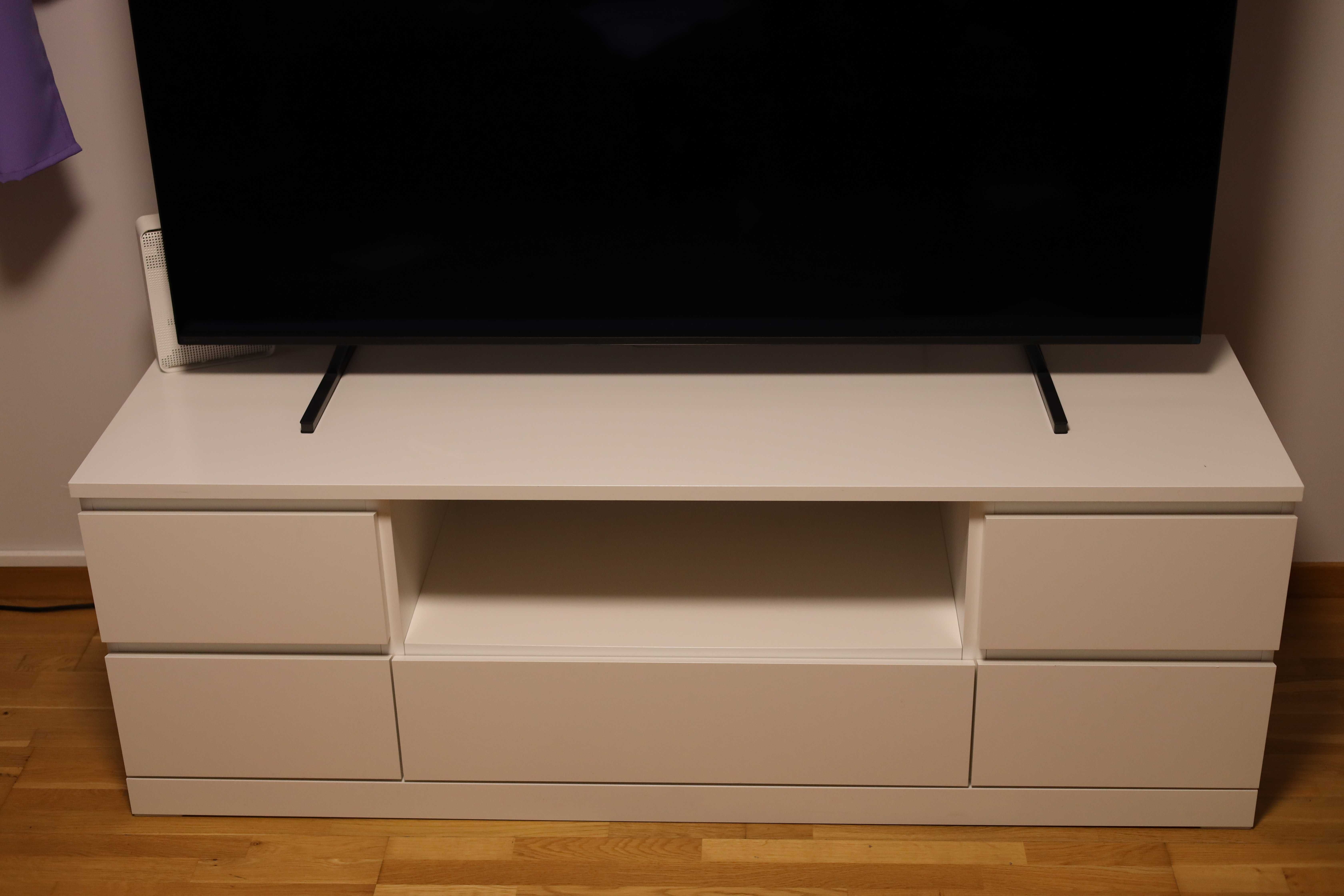 MALM szafka pod TV, biała, 160x48 cm
