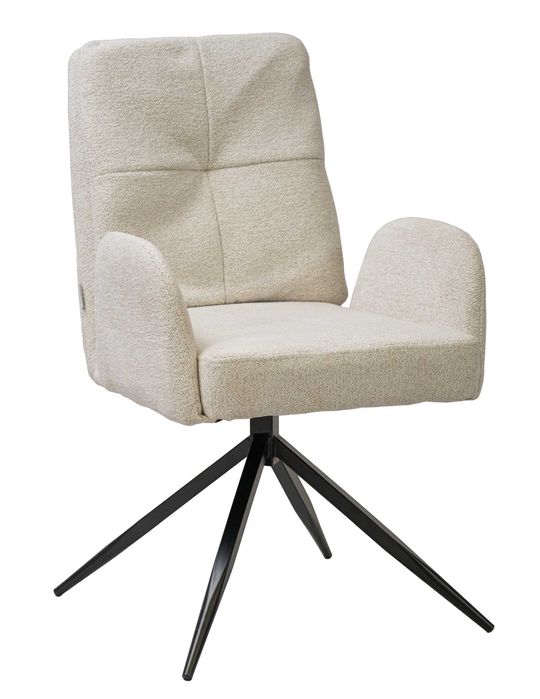 ALVARO beżowe_szare_Nowoczesne KRZESŁO OBROTOWE Tapicerowane do SALONU