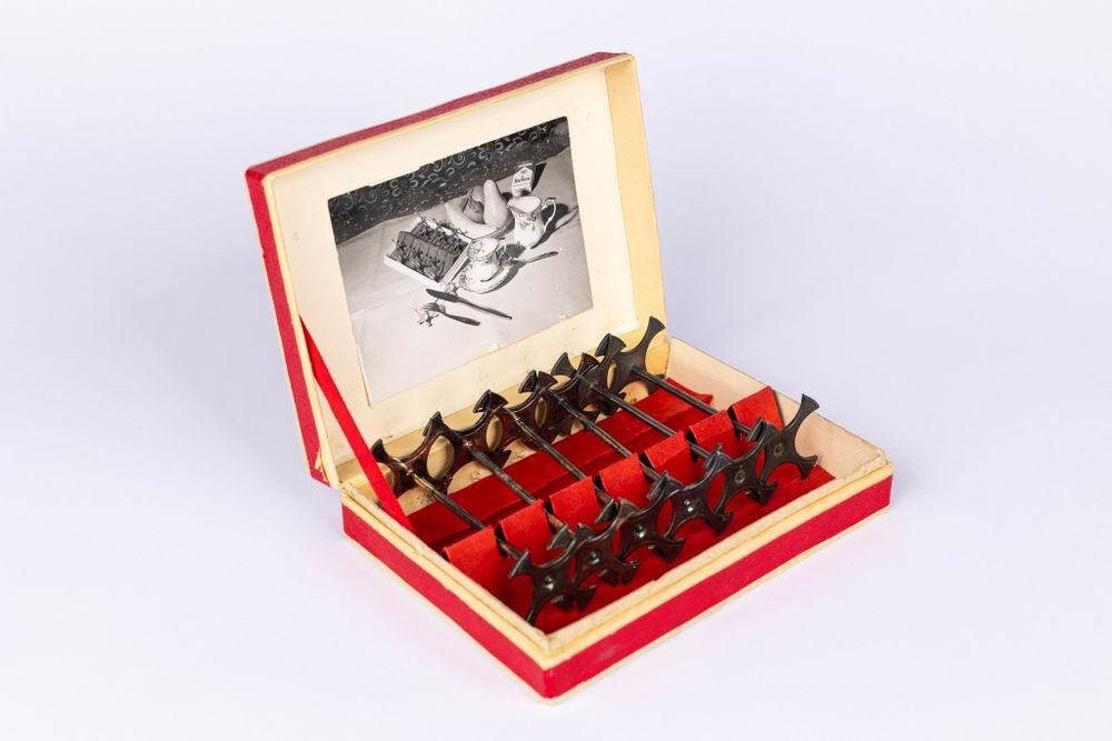 Koziołki podstawki pod sztućce vintage PRL