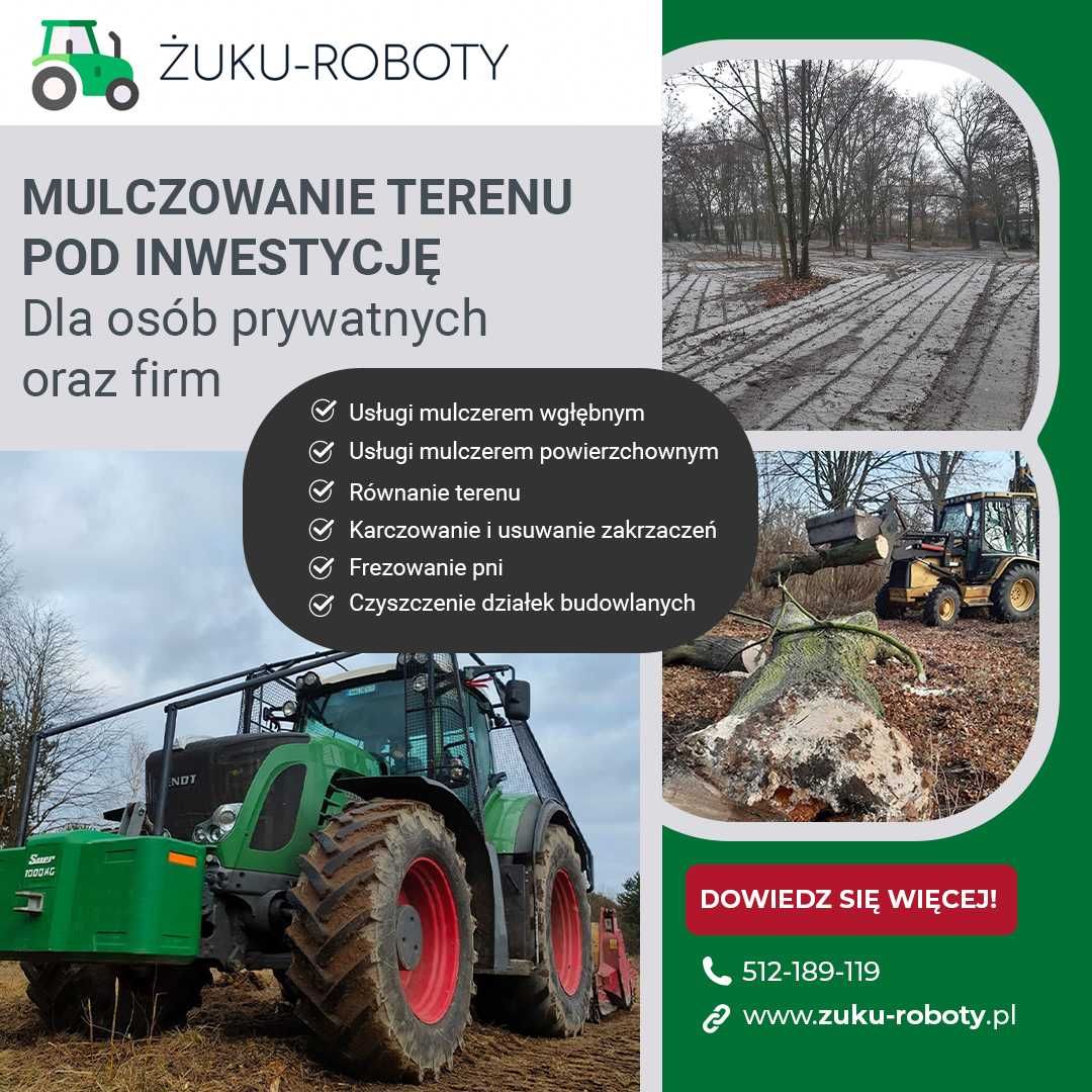 MULCZER LEŚNY i WGŁĘBNY czyszczenie działek wycinka drzew lasów pni