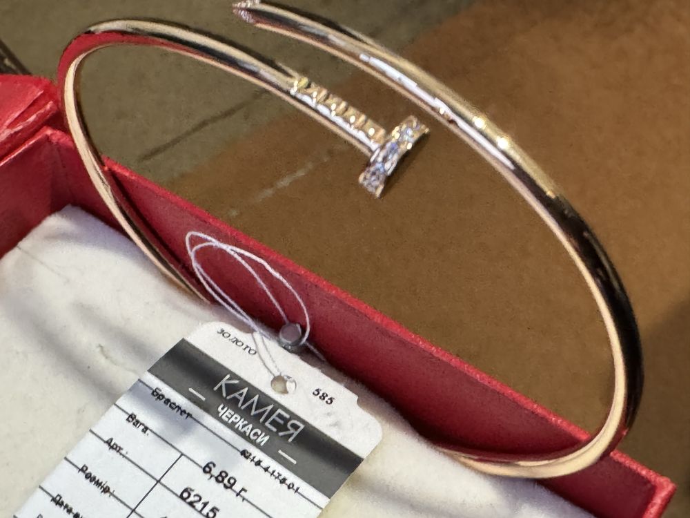 Золотой браслет гвоздь Cartier 585 проба акция распродажа