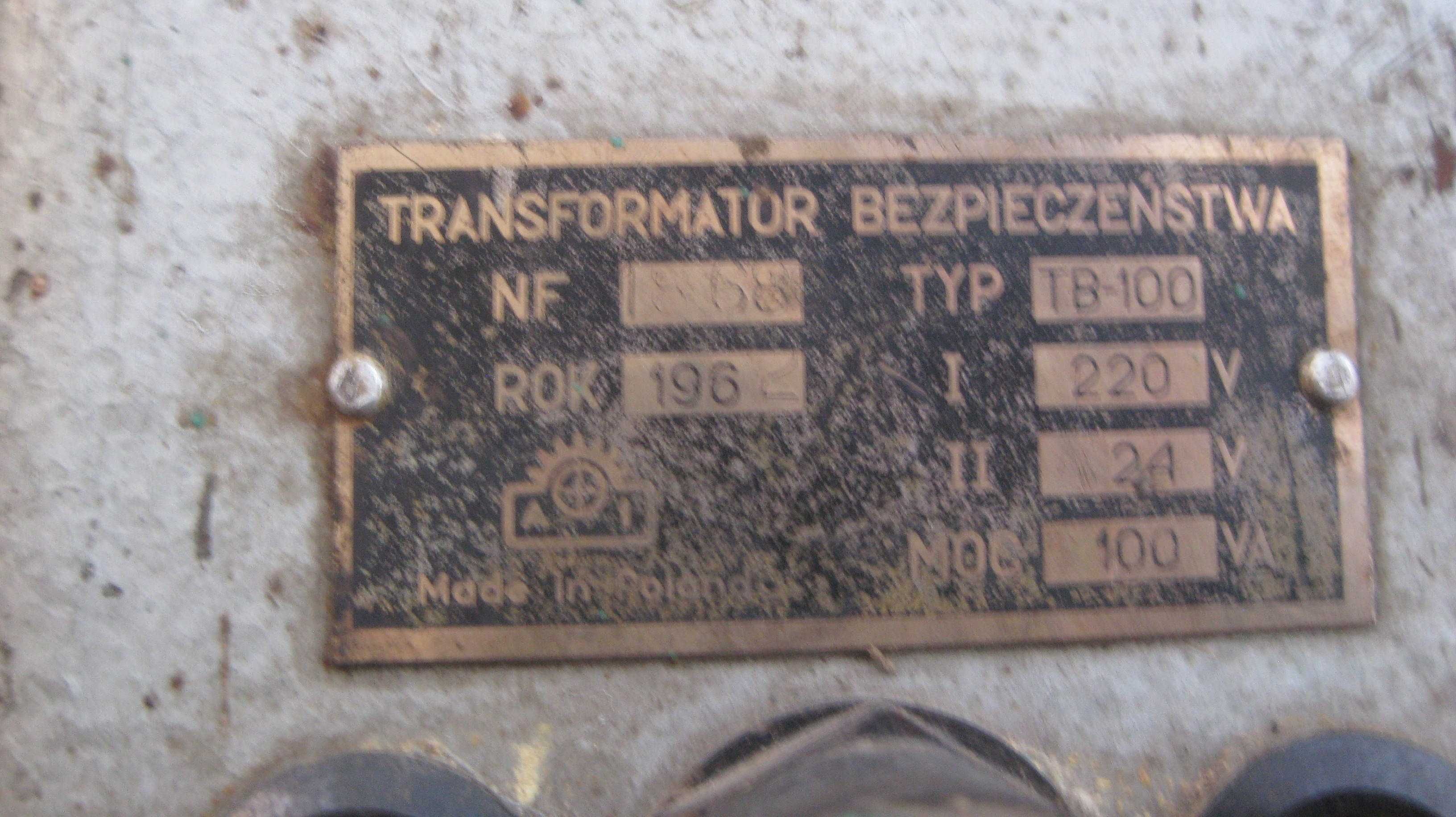 Transformator 220V/24V PRL 1962r.