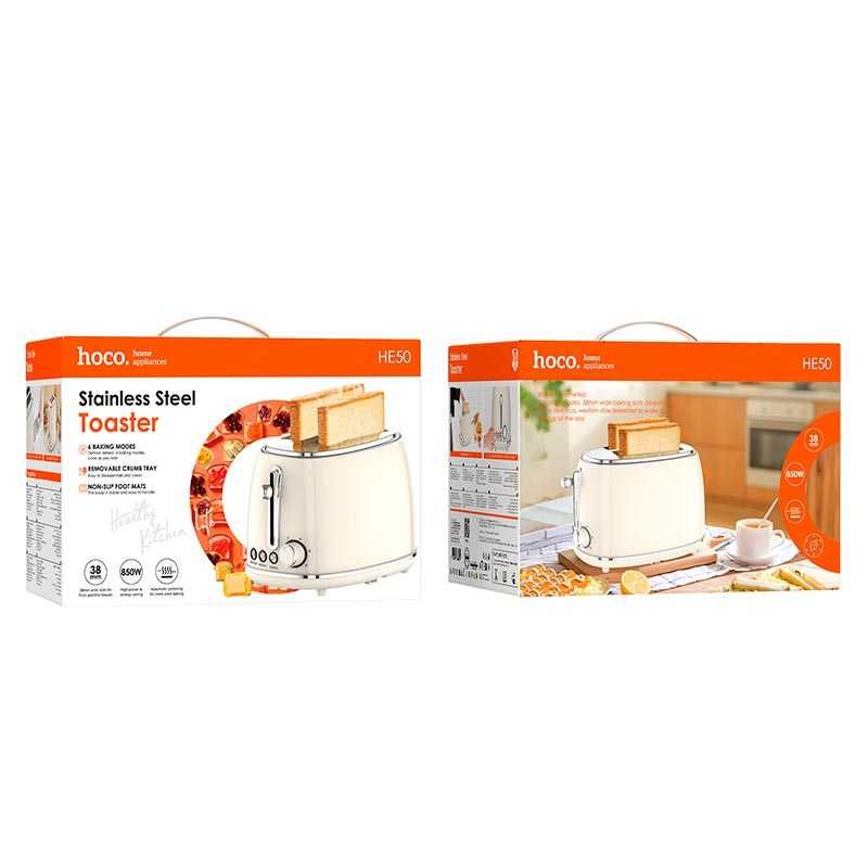 Тостер в стиле Ретро HOCO HE50 Retro toaster 850W, 38mm slot