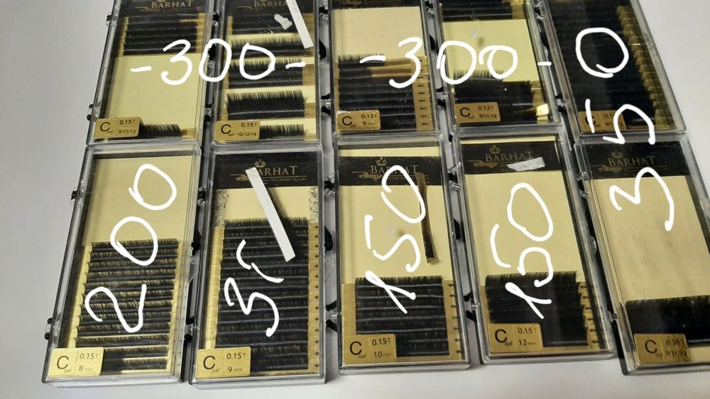 Розпродаж. Вії для нарощування. Різні фірми, довжини, вигин