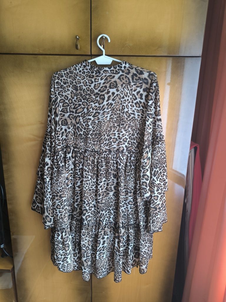 Sukienka letnia codzienna w panterkę włoska SassyClassy oversize nowa